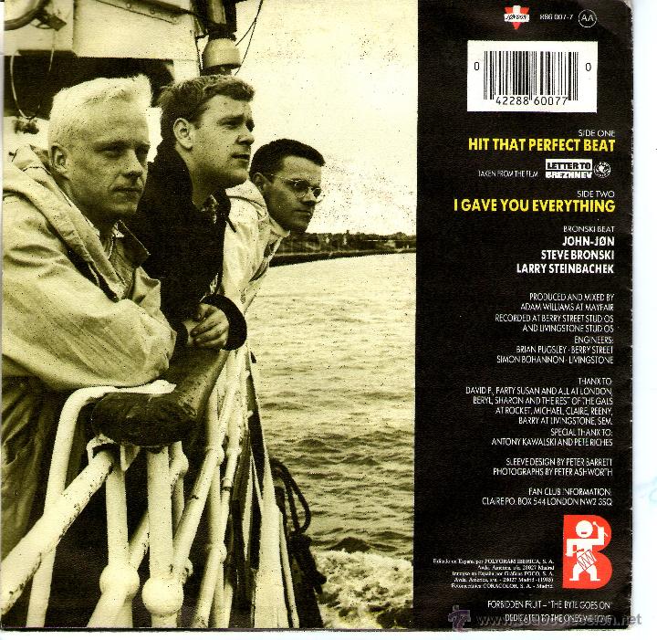 Discos de vinilo: BRONSKI BEAT - HIT THAT PERFECT BEAT - Foto 2