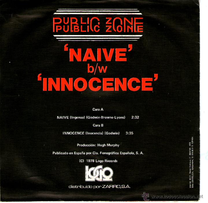 Discos de vinilo: PUBLIC ZONE NAIVE - Foto 2