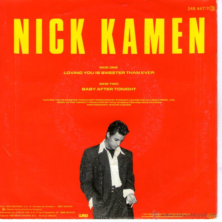 Discos de vinilo: NICK KAMEN-LOVING YOU IS SWEETER THAN EVER - Foto 2