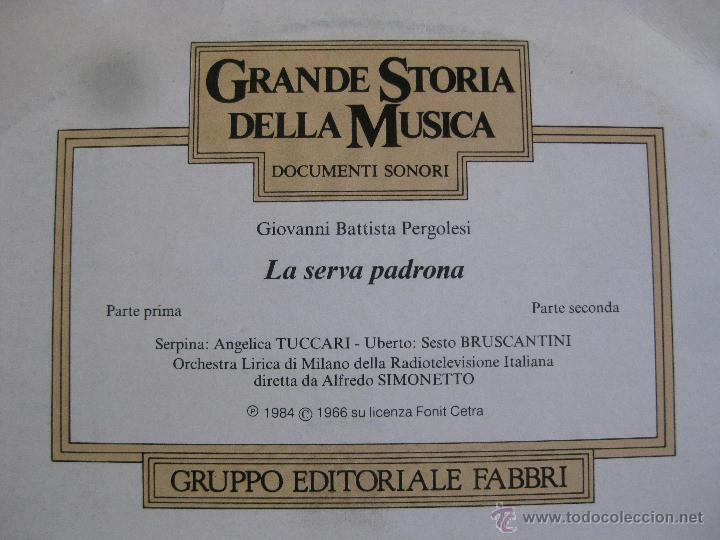 Discos de vinilo: PERGOLESI: LA SERVA PADRONA - Foto 2