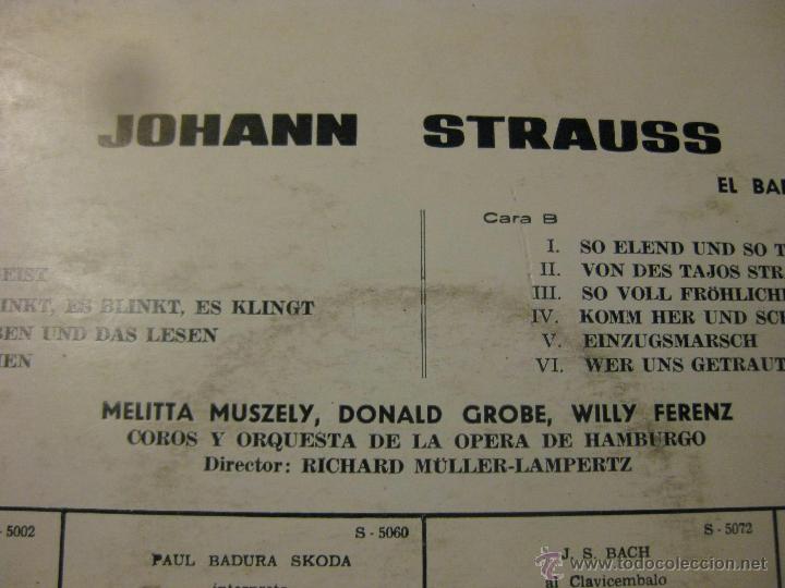 Discos de vinilo: JOHAN STRAUSS - EL BARON GITANO - DIRECTOR: RICHARD MULLER-LAMPERTZ - Foto 2