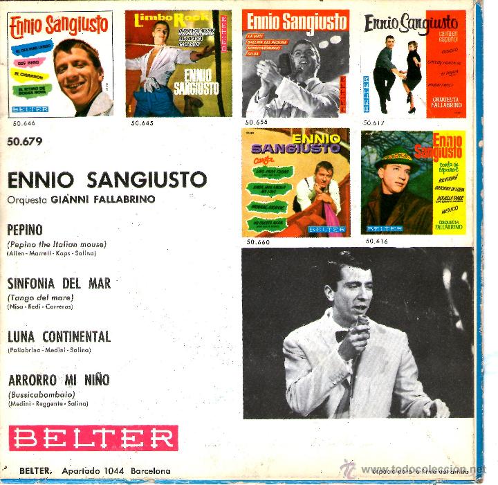 Discos de vinilo: ENNIO SANGIUSTO. LUNA CONTINENTAL - Foto 2