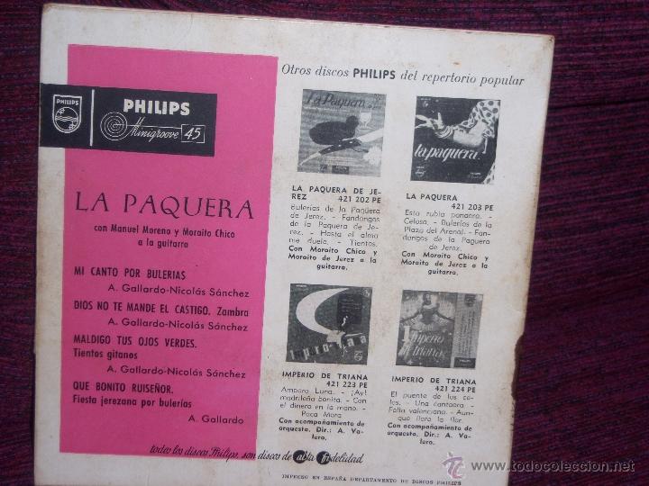 Discos de vinilo: LA PAQUERA DE JEREZ - Foto 2