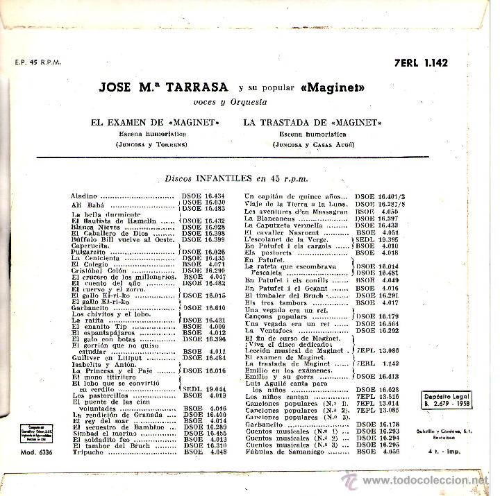 Discos de vinilo: JOSE M.TARRASA Y SU POPULAR MAGINET - Foto 2