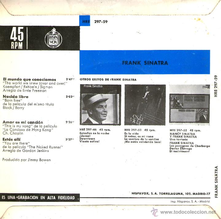 Discos de vinilo: FRANK SINATRA EL MUNDO QUE CONOCIAMOS - Foto 2