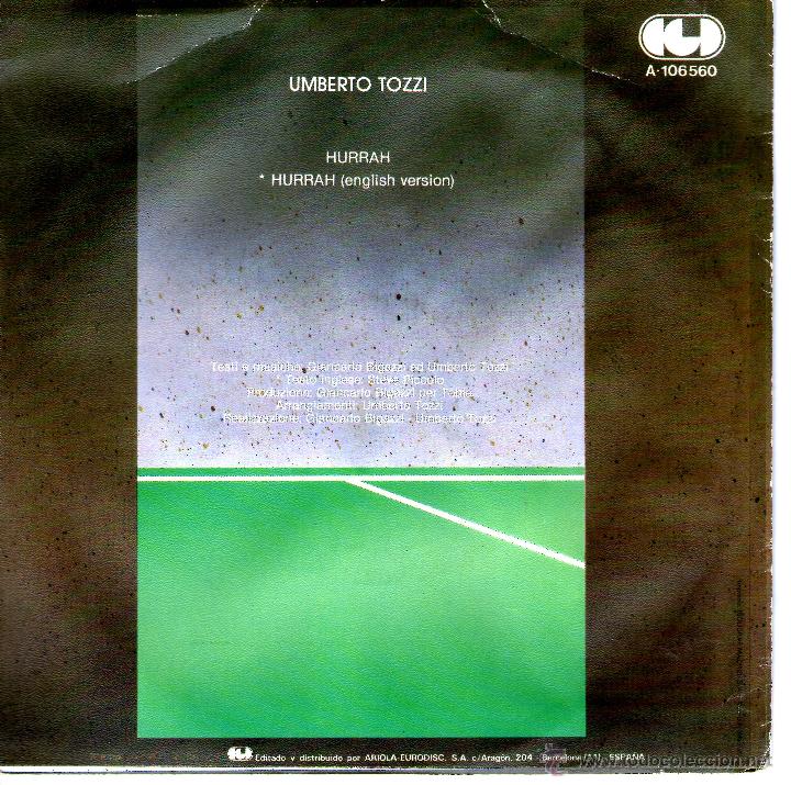 Discos de vinilo: UMBERTO TOZZI   HURRAH - Foto 2