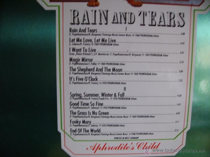 Discos de vinilo: APHRODITE&acute;S CHILD ----- RAIN AND TEARS - Foto 2