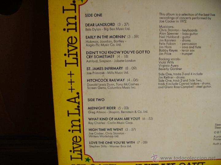 Discos de vinilo: JOE COCKER ---- LIVE IN L.A. - Foto 2