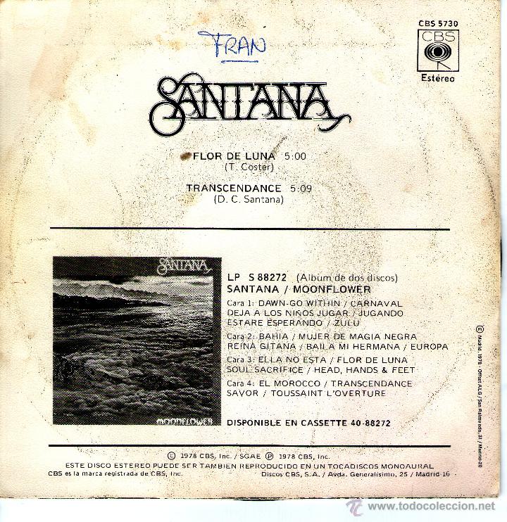 Discos de vinilo: SANTANA FLOR DE LUNA - Foto 2