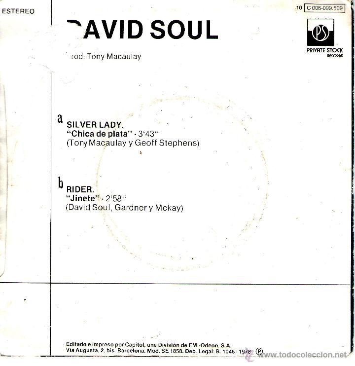 Discos de vinilo: DAVID SOUL CHICA DE PLATA - Foto 2