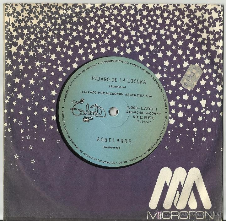Disques de vinyle: aquelarre single pajaro de la locura argentina 1974 rareza