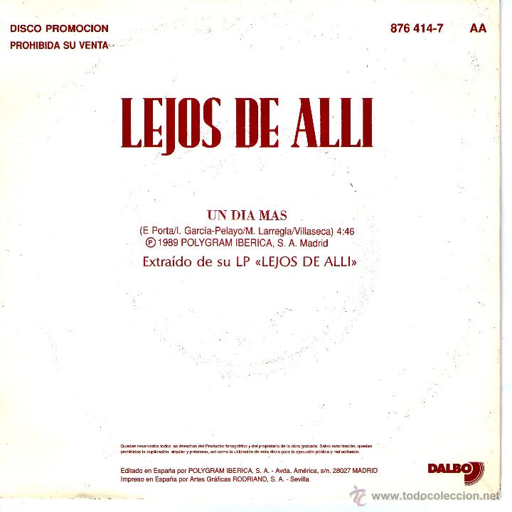 Discos de vinilo: LEJOS DE ALLI UN DIA MAS - Foto 2