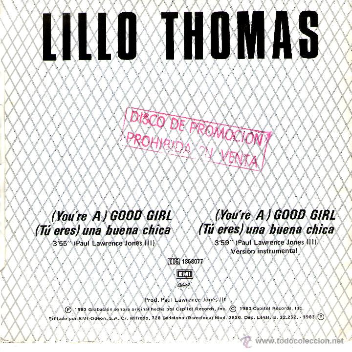 Discos de vinilo: LILLO THOMAS  (YOURE A) GOOD GIRL - Foto 2