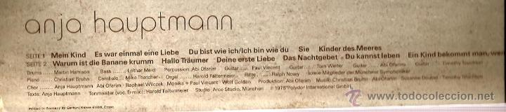Discos de vinilo: LP ANJA HAUPTMANN : MEIN KIND - Foto 2