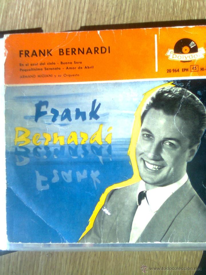 Discos de vinilo: Frank Bernardi - En el azul del cielo + 3 (Polydor, 1958) - Foto 1