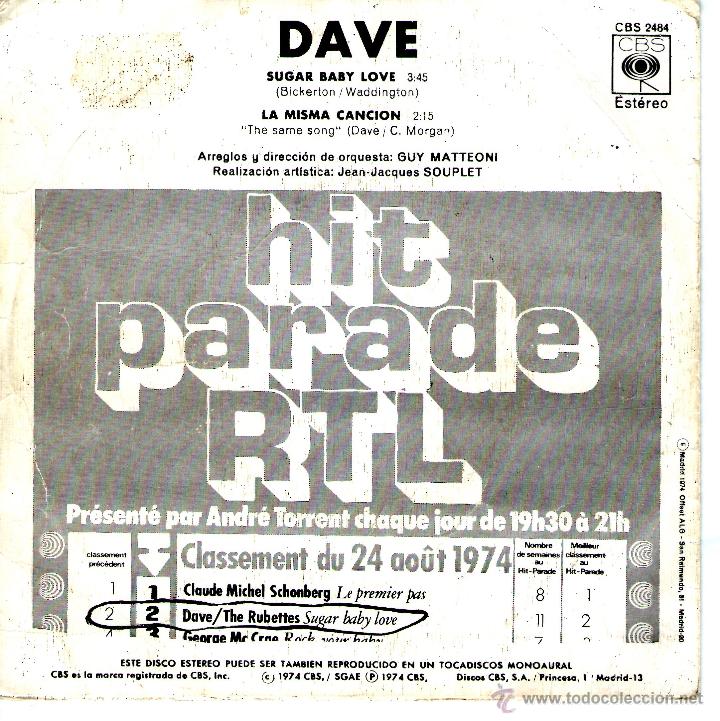 Discos de vinilo: DAVE SUGAR BABY LOVE - Foto 2