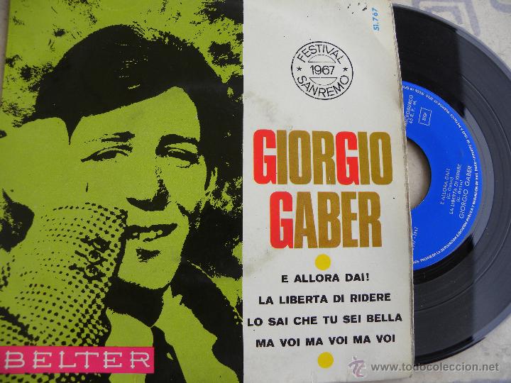 Discos de vinilo: GIORGIO GABER -EP 1967 -BELTER - Foto 1