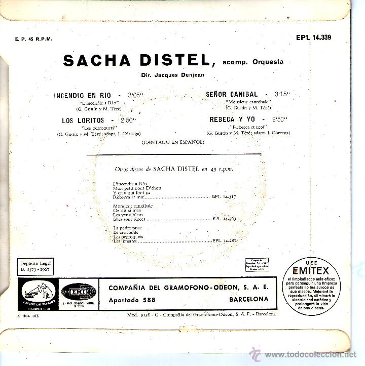 Discos de vinilo: SACHA DISTEL CANTA EN ESPA&Ntilde;OL - Foto 2