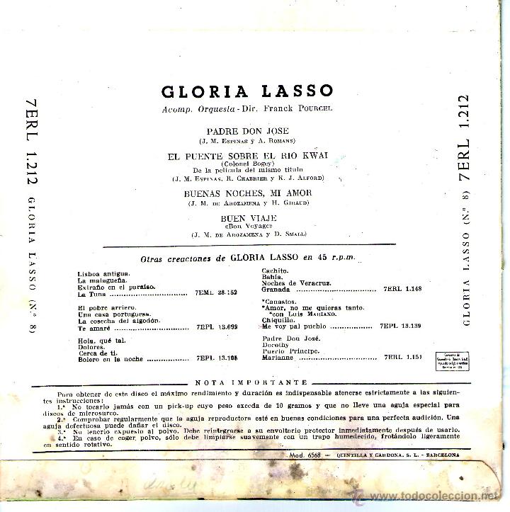 Discos de vinilo: GLORIA LASSO PADRE DON JOSE - Foto 2