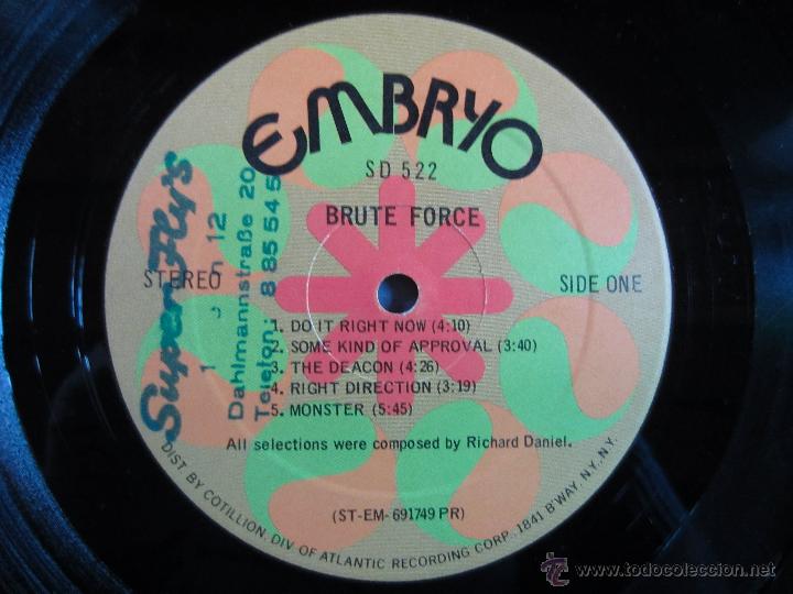 Discos de vinilo: BRUTE FORCE / BRUTE FORCE LP EMBRIO 1970 VINILO - Foto 2