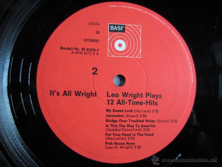 Discos de vinilo: leo wright - ITS WRIGHT - LP BASF 1973 VINILO - Foto 2
