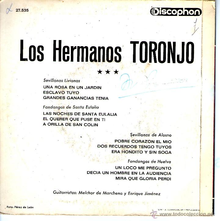 Discos de vinilo: LOS HERMANOS TORONJO - Foto 2