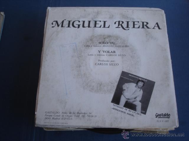 Discos de vinilo: MIGUEL RIERA  SOLO TU - Foto 2