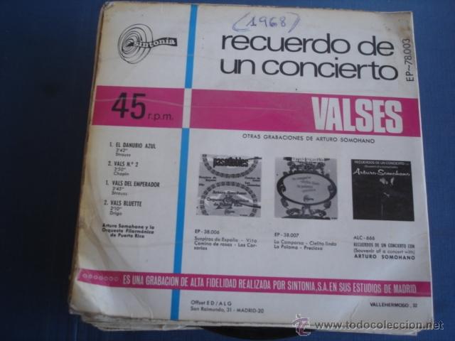 Discos de vinilo: ARTURO SOMOHANO  VALSES - Foto 2