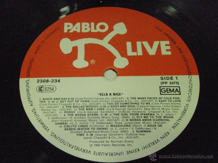 Discos de vinilo: Ella Fitzgerald ?&ndash; Ella &Agrave; Nice GERMANY 1983 PABLO LIVE - Foto 5