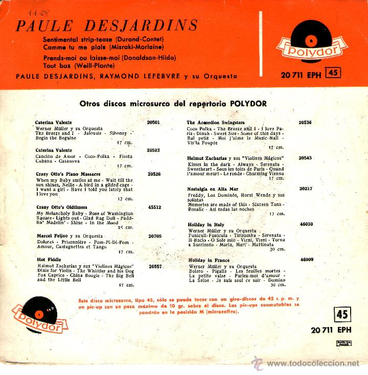 Discos de vinilo: PAULE DESJARDINS - Foto 2
