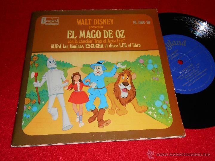 Discos de vinilo: EL MAGO DE OZ cuento CORALITO Tras el arco iris 7'' EP 1973 Walt Disney COMPLETO CON COMIC