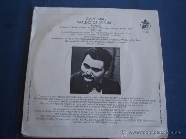 Discos de vinilo: WALDO DE LOS RIOS   SINFONIAS - Foto 2