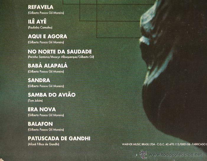 Discos de vinilo: LP GILBERTO GIL : REFAVELA (EDITADO EN BRAZIL EN 1994 ) - Foto 2