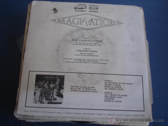 Discos de vinilo: IMAGINATION  EN EL CALOR DE LA NOCHE - Foto 2