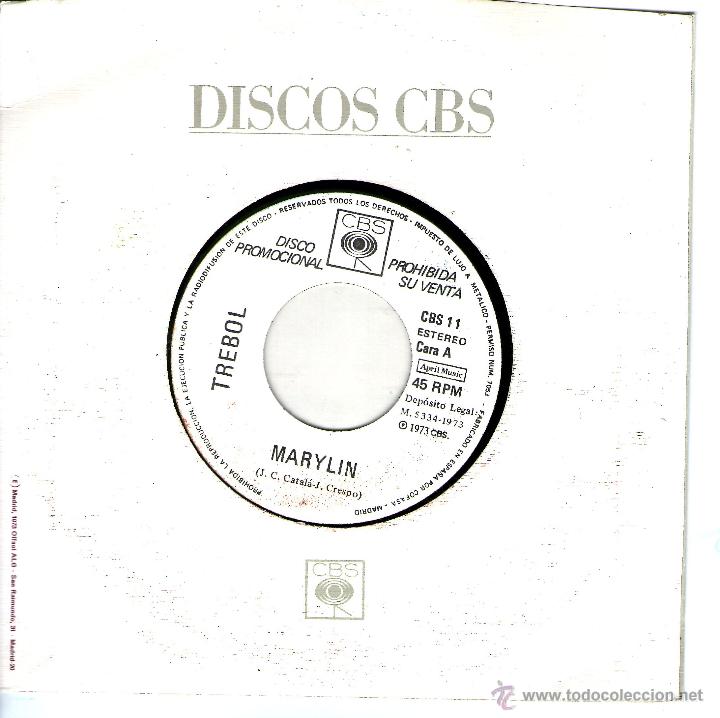 Discos de vinilo: TREBOL/MARILYN -PROMO - Foto 1