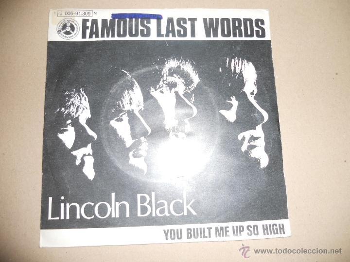 Discos de vinilo: LINCOLM BLACK (SN) FAMOUS LAST WORDS A&Ntilde;O 1970