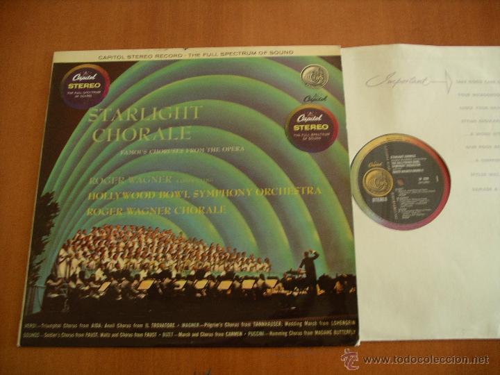 Disques de vinyle: STARLIGHT CHORALE LP WAGNER HOLLYWOOD BOWL ORCHESTRA ORIGINAL UK NM/EX