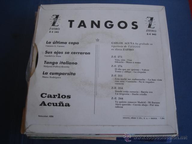 Discos de vinilo: CARLOS ACU&Ntilde;A  TANGOS - Foto 2