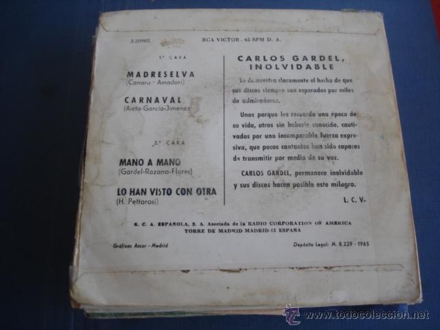Discos de vinilo: CARLOS GARDEL  INOLVIDABLE - Foto 2