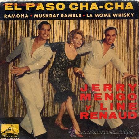 Discos de vinilo: JERRY MENGO y LINE RENAUD  - EL PASO CHA-CHA - Foto 1