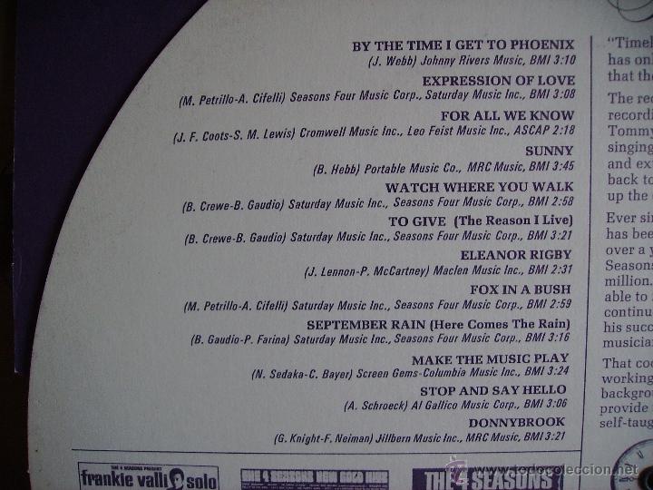 Discos de vinilo: FRANKIE VALLI ---- TIMELESS - Foto 2