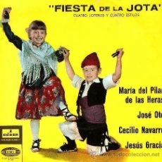 Discos de vinilo: JOTAS - MARÍA PILAR DE LAS HERAS, JOSÉ OTO, CECILIO NAVARRO Y JESÚS GRACIA - 1961