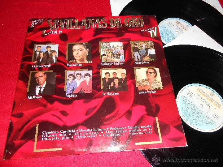 Discos de vinilo: SEVILLANAS DE ORO Vol. 19 2LP 1989 Hispavox MARIA DEL MONTE REQUIEBROS CANTORES HISPALIS ROMEROS ETC