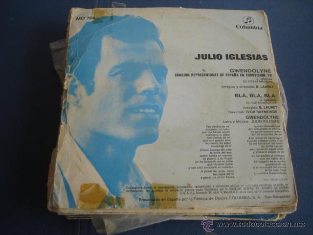 Discos de vinilo: JULIO IGLESIAS GWENDOLYNE / BLA, BLA, BLA - Foto 2