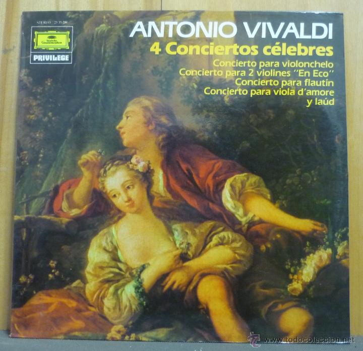 Discos de vinilo: Antonio Vivaldi - 4 Conciertos C&eacute;lebres - LP Deutsche Grammophon - 25 35 200 - Espa&ntilde;a 1981