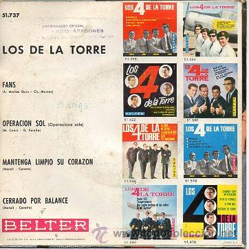 Discos de vinilo: Los De la Torre 7 EP Fans +3, Spanish edit - Foto 2