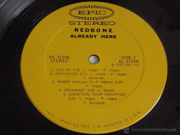 Discos de vinilo: REDBONE - ALREADY HERE USA - 1972 LP EPIC - Foto 5