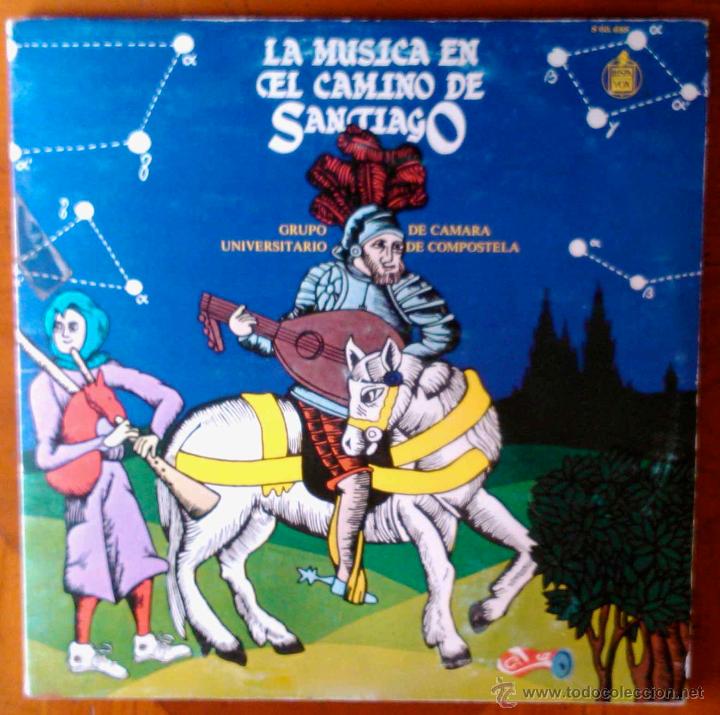 Discos de vinilo: LA M&Uacute;SICA EN EL CAMINO DE SANTIAGO GRUPO UNIVERSITARIO DE C&Aacute;MARA DE COMPOSTELA, LP CON PORTADA DOBLE