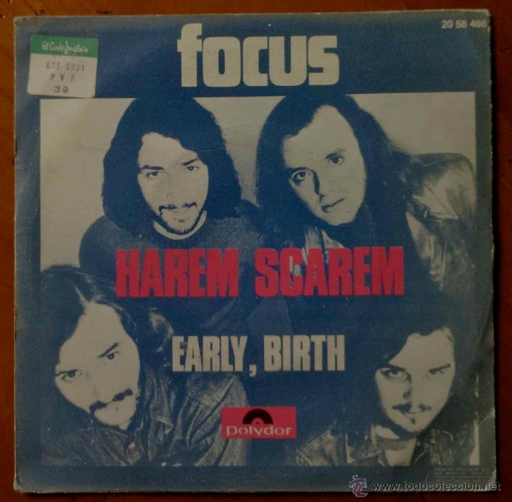 Discos de vinilo: FOCUS - HAREM SCAREM, EARLY BIRTH - SINGLE ESPA&Ntilde;A - Foto 1