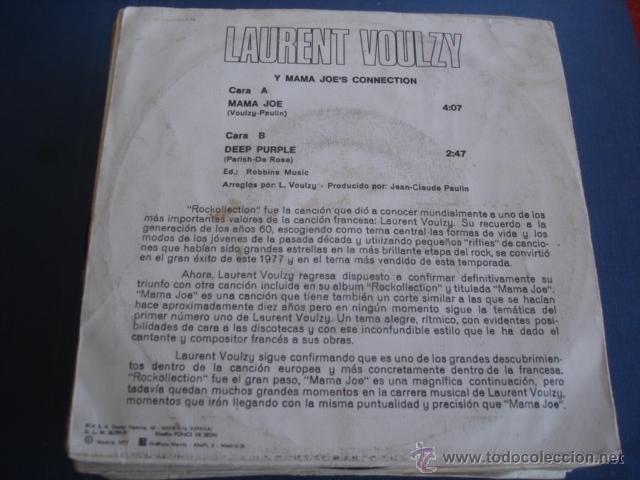 Discos de vinilo: LAURENT VOULZY   MAMA JOE - Foto 2